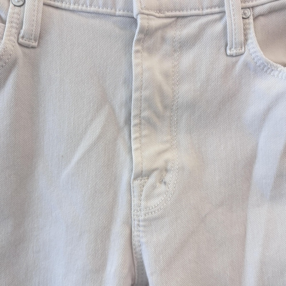 Mother The Cha Cha Fray Jeans Womens Size 25 White Glass Slipper Ruffle Hem - Picture 6 of 16